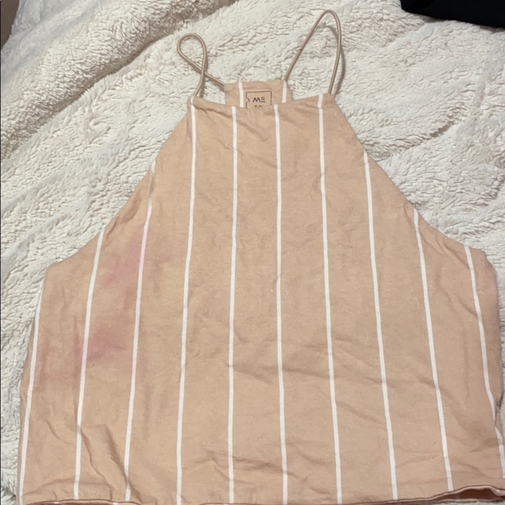 Pink (cream) and white Raser back tank top